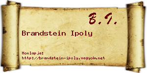 Brandstein Ipoly névjegykártya